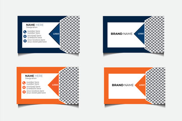  double sided business card template with modern style.