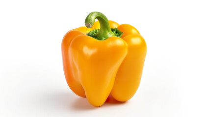 Isolated colorful bell pepper against a stark white background
