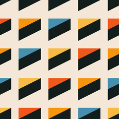Trendy minimalist seamless pattern with abstract creative geometric composition