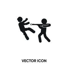 Fototapeta na wymiar Murder vector icon . Modern, simple flat vector illustration for website or mobile app. Person Killing Other With An Arm symbol, logo illustration. Pixel perfect vector graphics 