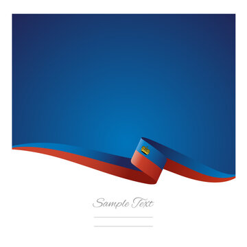 Abstract color background Liechtenstein flag ribbon vector