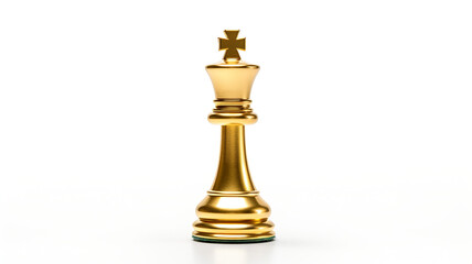 Fototapeta na wymiar Gold chess isolated on pure white background