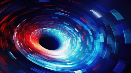 Obraz premium Abstract Image of Black Hole With Red and Blue Lights