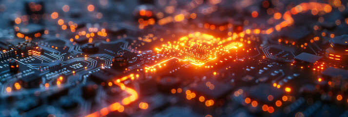 The vibrant nightlife of a futuristic city, captured in the flow of traffic and digital lights against a modern backdrop
