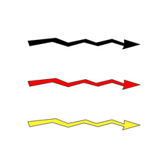 Fluctuating arrow, curvy, zig-zag, criss-cross arrow shape element