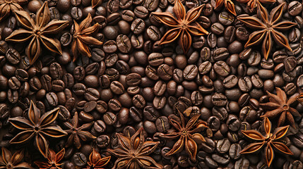 Textures featuring a background of brown coffee beans