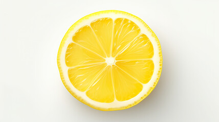 Lemon slice isolated on pure white background