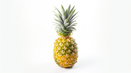 Pineapple fruit isolated on pure white background