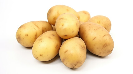 potatoes with their near nutrients isolated on a stark white background