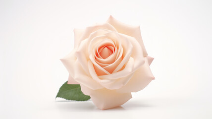 Rose isolated on a stark white background