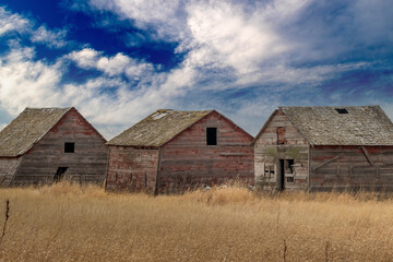 Fototapeta na wymiar Rustic building on the prairies Vulcan County Alberta Canada