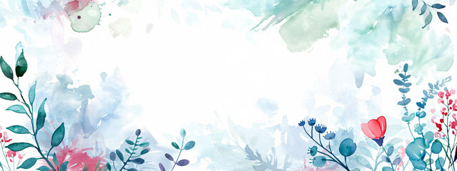 white empty background with flowers