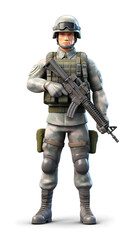 Obraz premium Photo of 3d cartoon character professional army officer