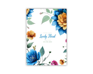 Flowers elegant invite card wedding invitation Floral wedding template 