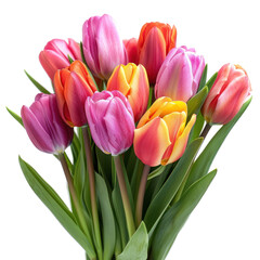 Fototapeta premium colored tulip flower bouquet isolated
