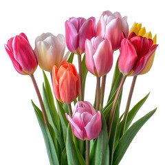 Naklejka premium colored tulip flower bouquet isolated