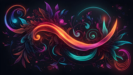 Dark glowing wallpaper digital illustration