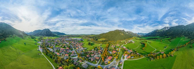 Poster Ausblick auf die Region Pfronten-Steinach im Herbst, 360 Grad Rundblick © ARochau