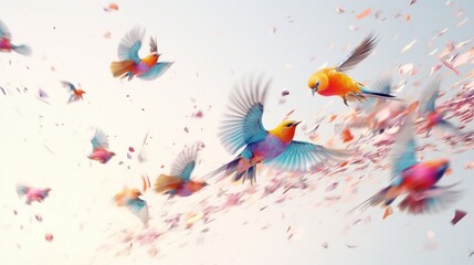 birds on a white background