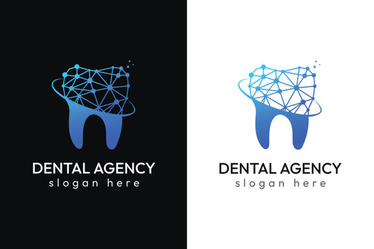 Modern dental logo design vector template.