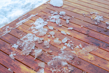 ice pieces fallen down