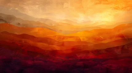 Poster Warm Toned Abstract Mountain Layers Ai generated © DigitalNomadPN
