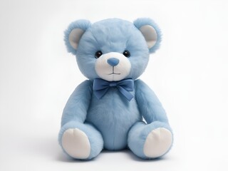 A Blue Stuffed Teddy Bear on White Background