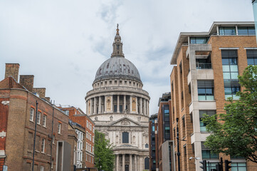 St Paul's Cathedral in London on a rainy day. Cityscape
