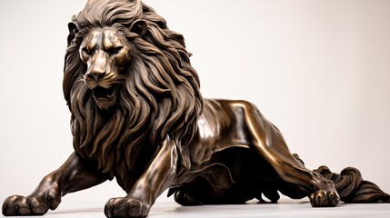 lion statue isolated on black