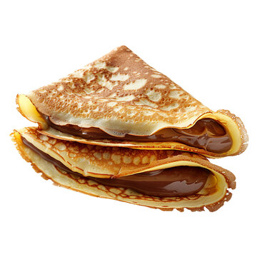 Nutella Crepes, transparent background, isolated image, generative AI