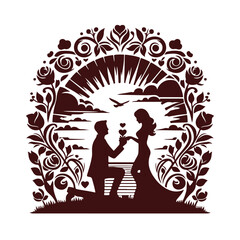 silhouette of a couple