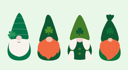 Cute St. Patrick's Day Gnome Vector. - obrazy, fototapety, plakaty