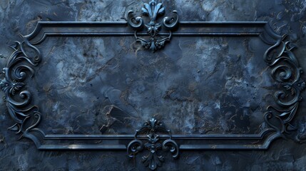 Blue Decorative Background with a Dark Design in the Style of Stone - Dark Gothic Atmosphere with Jagged Edges Softbox Lighting Grid based Illustration created with Generative AI Technology