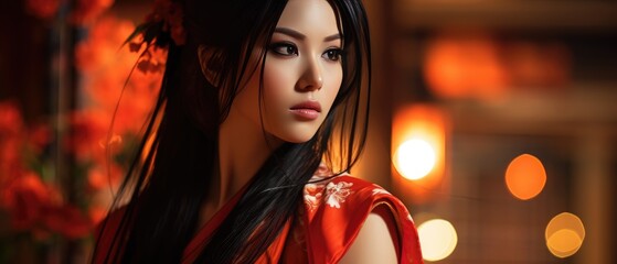 Gorgeous Asian woman strikes a cosplay pose with flair. Ai Generated - obrazy, fototapety, plakaty
