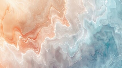 Illustration AI horizontal soft pastel marble texture with wavy patterns. Background, textures.
