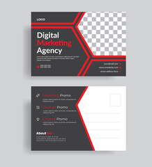 Creative and corporate post card  Template design.