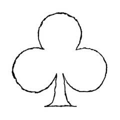 hand drawn clubs playing card symbol
