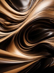 Brown motion blur abstract on black background from Generative AI