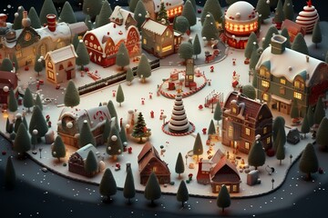 High-definition aerial view showcasing the beauty of festive decorations, providing an enchanting background with strategic space for text.