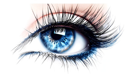 Black Eye with eyelashes Isolated White Background, Generative Ai