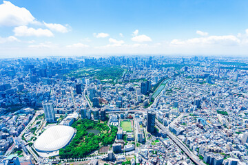 東京ドーム・空撮写真