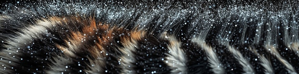 Close-up of a zebra with light particles