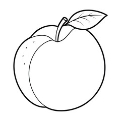 Vector of nectarine coloring pages for kids