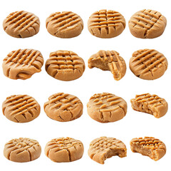 Peanut Butter Cookies, transparent background, isolated image, generative AI
