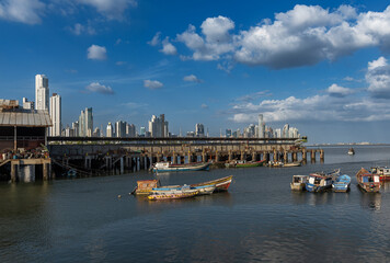 The port and skyline of Panama City - 744457926