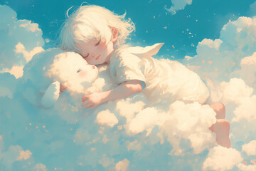 雲の上で眠る女の子（Girl Sleeping on Clouds）