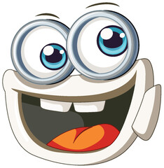 Vector illustration of a cheerful coffee cup