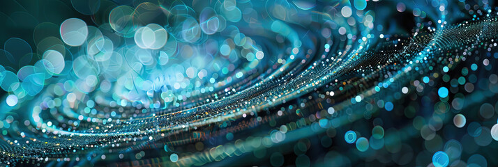 Data science concept with vast quantities of digitized data streams