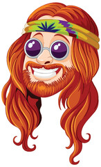 Smiling bearded man with sunglasses and headband.