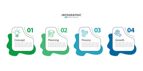 Timeline infographic template. 4 Step timeline journey, calendar Flat simple infographics design template. presentation graph. Business concept with 4 options, vector illustration.	